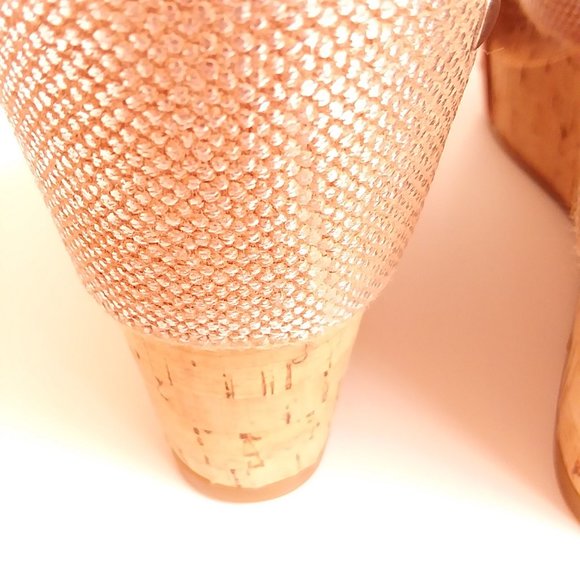 Lucky Brand Miller2 Nude Cork Slip-On Wedges Size 9.5 - Picture 6 of 10
